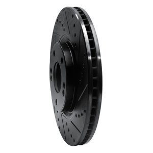 Hyundai XG350 Brake Rotor (1) - Front Right - R1 Concepts - Drilled & Slotted - Black - `04-`11